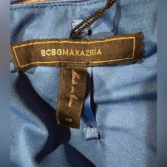 BCBG Max Azria Deep V Front Royal blue Cocktail Dress size XS - Picture 5 of 6